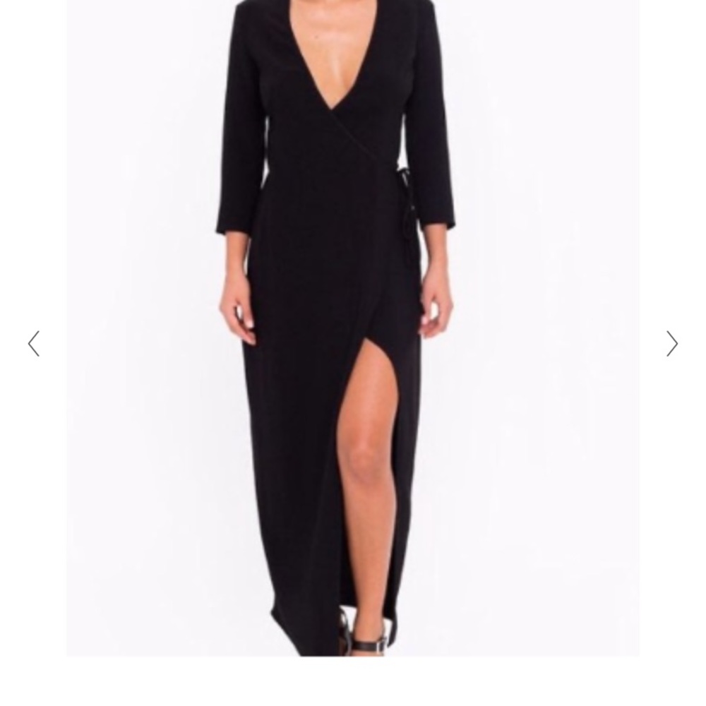 American Apparel Black Wrap Dress Size Small